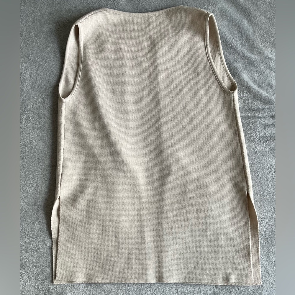 Luisa Spagnoli Wool Knit Sweater Vest Beige Size Large - Picture 2 of 8